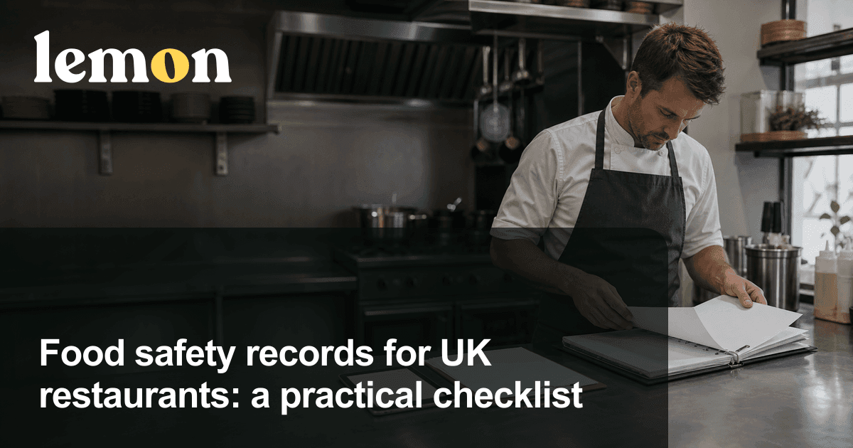 Food safety records for UK restaurants: a practical checklist